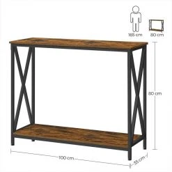 VASAGLE Konsolentisch »LNT088B01 LNT100B01«, Beistelltisch, Flurtisch, Sofatisch, 100 x 35 x 80 cm, für Wohnzimmer, Flur, vintagebraun-schwarz 33 VASAGLE Konsolentisch »LNT088B01 LNT100B01«, Beistelltisch, Flurtisch, Sofatisch, 100 x 35 x 80 cm, für Wohnzimmer, Flur, vintagebraun-schwarz -Vasagleau Geschaft f02996a5 12df 47a5 91b6 247f9329bb5f