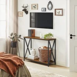 VASAGLE Konsolentisch »LNT088B01 LNT100B01«, Beistelltisch, Flurtisch, Sofatisch, 100 x 35 x 80 cm, für Wohnzimmer, Flur, vintagebraun-schwarz 30 VASAGLE Konsolentisch »LNT088B01 LNT100B01«, Beistelltisch, Flurtisch, Sofatisch, 100 x 35 x 80 cm, für Wohnzimmer, Flur, vintagebraun-schwarz -Vasagleau Geschaft f0304976 05fd 4aa0 80d3 926836768ac4