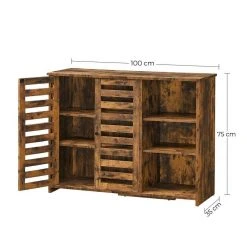 VASAGLE Kommode »LBF004X01«, Sideboard, Küchenschrank mit 2 Lamellentüren, freistehend, 100 x 35 x 75 cm, vintagebraun 19 VASAGLE Kommode »LBF004X01«, Sideboard, Küchenschrank mit 2 Lamellentüren, freistehend, 100 x 35 x 75 cm, vintagebraun -Vasagleau Geschaft f076c78b a484 4140 af18 96c5c9b3e5bf