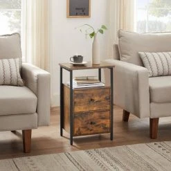 VASAGLE Nachttisch »LET521B01«, Beistelltisch, mit 2 Schubladen, Industrie-Design, vintage -Vasagleau Geschaft f12c6e9a 104b 49b4 8674 96ad8a83e793