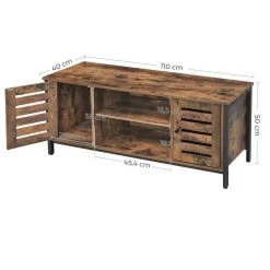 VASAGLE Lowboard »LTV43BX / MB«, TV-schrank, Fernsehtisch, mit 2 Schränken und 2 Regalebenen, 110 x 40 x 50 cm, Industrie-Design Greige-Schwarz, Vintage -Vasagleau Geschaft f34f5801 0efe 4682 ab37 4619abdb7013