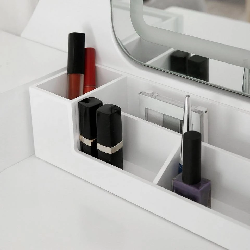 VASAGLE Schminktisch »RDT25WL«, Frisiertisch, Kosmetiktisch mit LED-Beleuchtung in 3 Farben, mit gepolstertem Hocker 7 VASAGLE Schminktisch »RDT25WL«, Frisiertisch, Kosmetiktisch mit LED-Beleuchtung in 3 Farben, mit gepolstertem Hocker – Bild 5