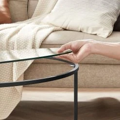 VASAGLE Couchtisch »LGT21G«, Beistelltisch, Glastisch, Sofatisch mit Metallgestell, Hartglas, Ø 84 cm, rund, stabil Gold, Schwarz 38 VASAGLE Couchtisch »LGT21G«, Beistelltisch, Glastisch, Sofatisch mit Metallgestell, Hartglas, Ø 84 cm, rund, stabil Gold, Schwarz -Vasagleau Geschaft f559129a 08ed 44d5 b4e8 ed12b1655b02