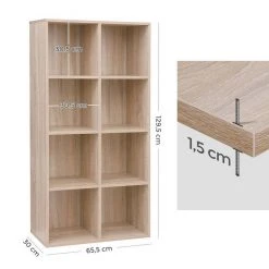 VASAGLE Raumteiler »LBC203 LBC24«, Würfelregal, Bücherschrank, freistehend, als Dekoration, Wohnzimmer, Schlafzimmer, Kinderzimmer Eiche Hell, Weiß, Vintage -Vasagleau Geschaft f636d83a 5f9a 4ee5 aa25 b2fcdc395522