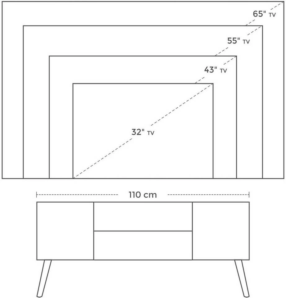 VASAGLE Lowboard »LTV08BX«, TV-Schrank, Fernsehtisch, Fernsehschrank, vintage 11 VASAGLE Lowboard »LTV08BX«, TV-Schrank, Fernsehtisch, Fernsehschrank, vintage – Bild 9