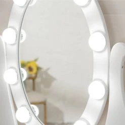 VASAGLE Schminktisch »RDT09WL«, Frisiertisch, Kosmetiktisch mit Beleuchtung, mit Spiegel und Hocker, 5 Schubladen -Vasagleau Geschaft fbd21e56 a53c 431f bc37 f5243f1e46eb