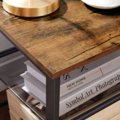 VASAGLE Beistelltisch »LET23X«, Beistelltisch, Nachttisch, mit 2 verstellbaren Gitterablagen, Industrie-Design -Vasagleau Geschaft fc562301 b509 43d4 a58f 8b89488cbaac