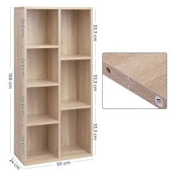 VASAGLE Bücherregal »LBC27NL LBC27WT LBC27BX«, Würfelregal, Standregal, eichefarben Natur, Vintage, Weiß -Vasagleau Geschaft fc64e979 4cf1 40b7 8a2e e9765d2f550d