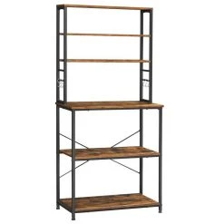 VASAGLE Küchenregal »KKS019B01«, Standregal mit Ablagen, mit 6 Haken und Metallrahmen, für Mikrowelle, Kochutensilien, vintage -Vasagleau Geschaft ffd8767a 39a5 49dc 9426 0e613b2c3160