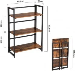 VASAGLE Standregal »LLS66X LLS88X«, Standregal, Bücherregal, Klappregal, vintage 20 VASAGLE Standregal »LLS66X LLS88X«, Standregal, Bücherregal, Klappregal, vintage -Vasagleau Geschaft ffe4eb71 fd7d 4a97 933c b7780b23ec91